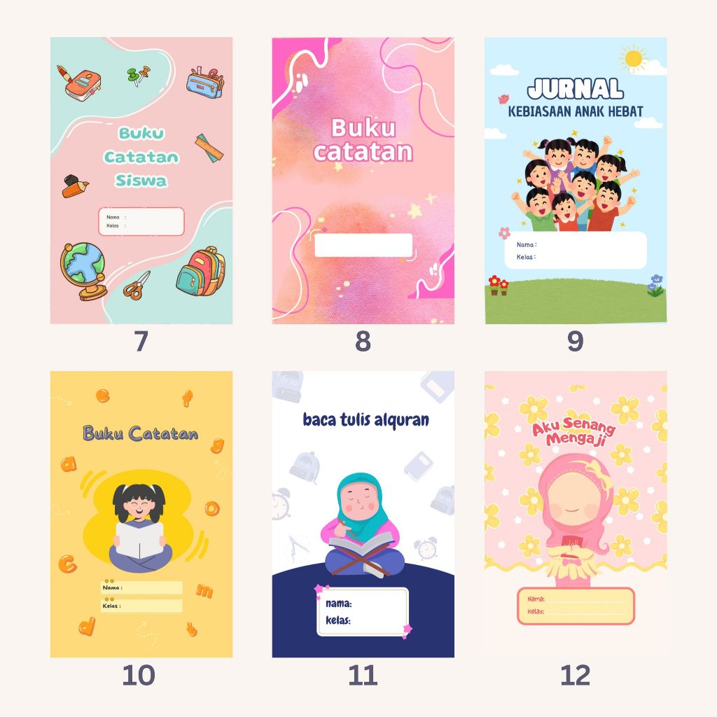 

BUKU TULIS SEKOLAH CUSTOM NAMA ANAK ANAK GRATIS JASA DESAIN