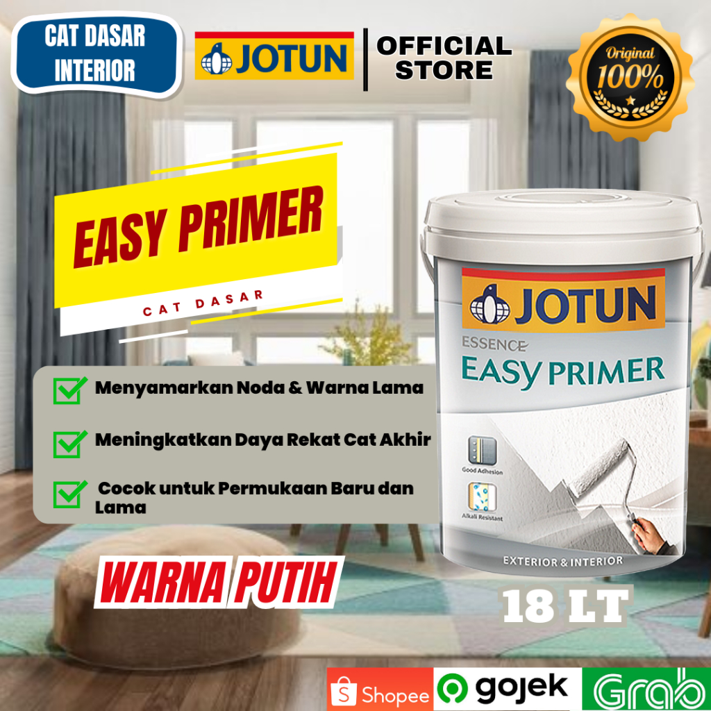 (KHUSUS INSTANT) CAT DASAR/JOTUN EASY PRIMER KEMASAN 18L / CAT DASAR JOTUN