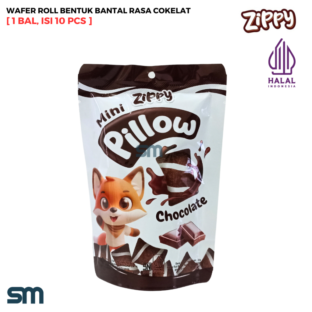 

ZIPPY MINI PILLOW POUCH Wafer Roll Bentuk Bantal