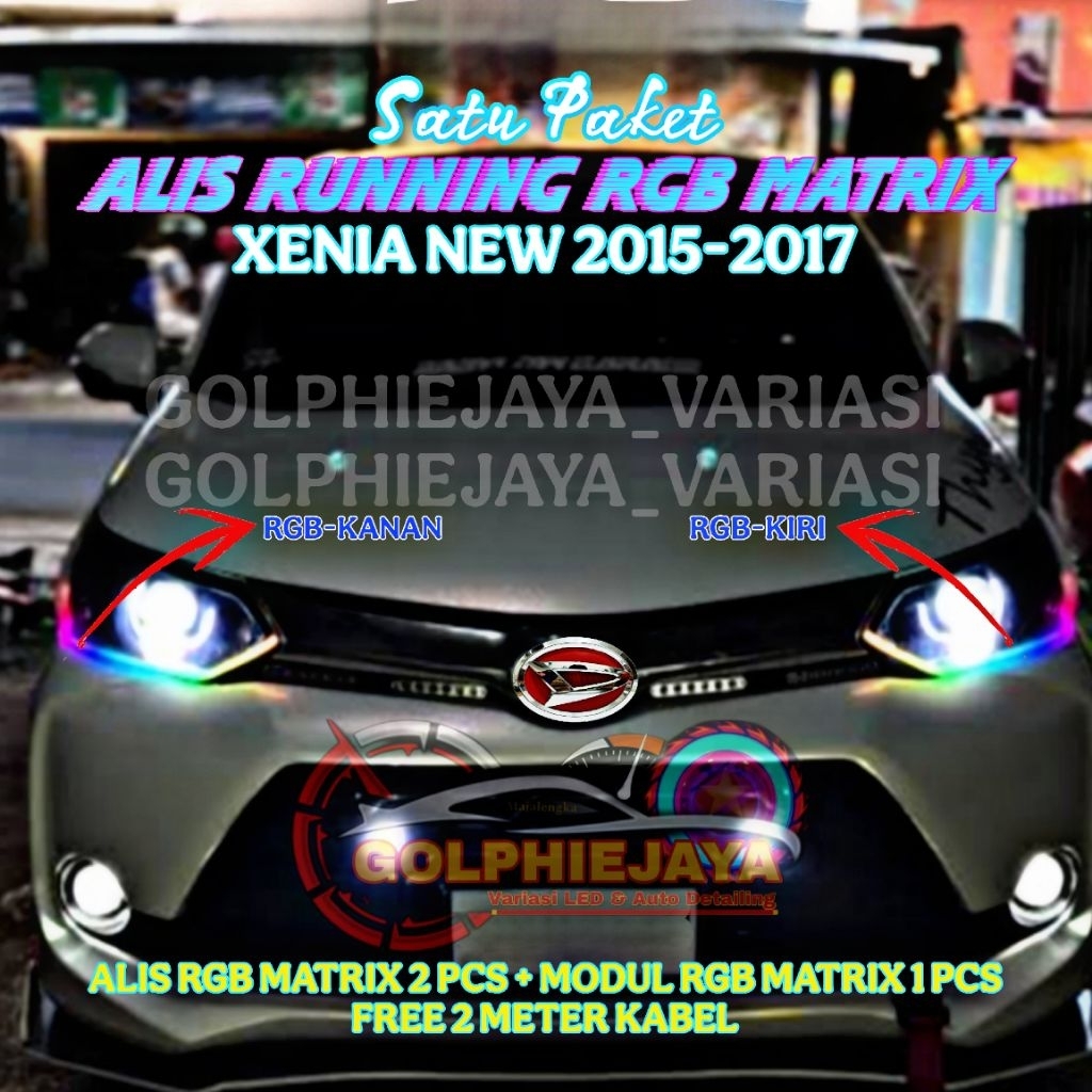 LAMPU ALIS RUNNING RGB DAIHATSU XENIA SATU SET LAMPU ALIS BLUETOOTH RGB KIRI KANAN