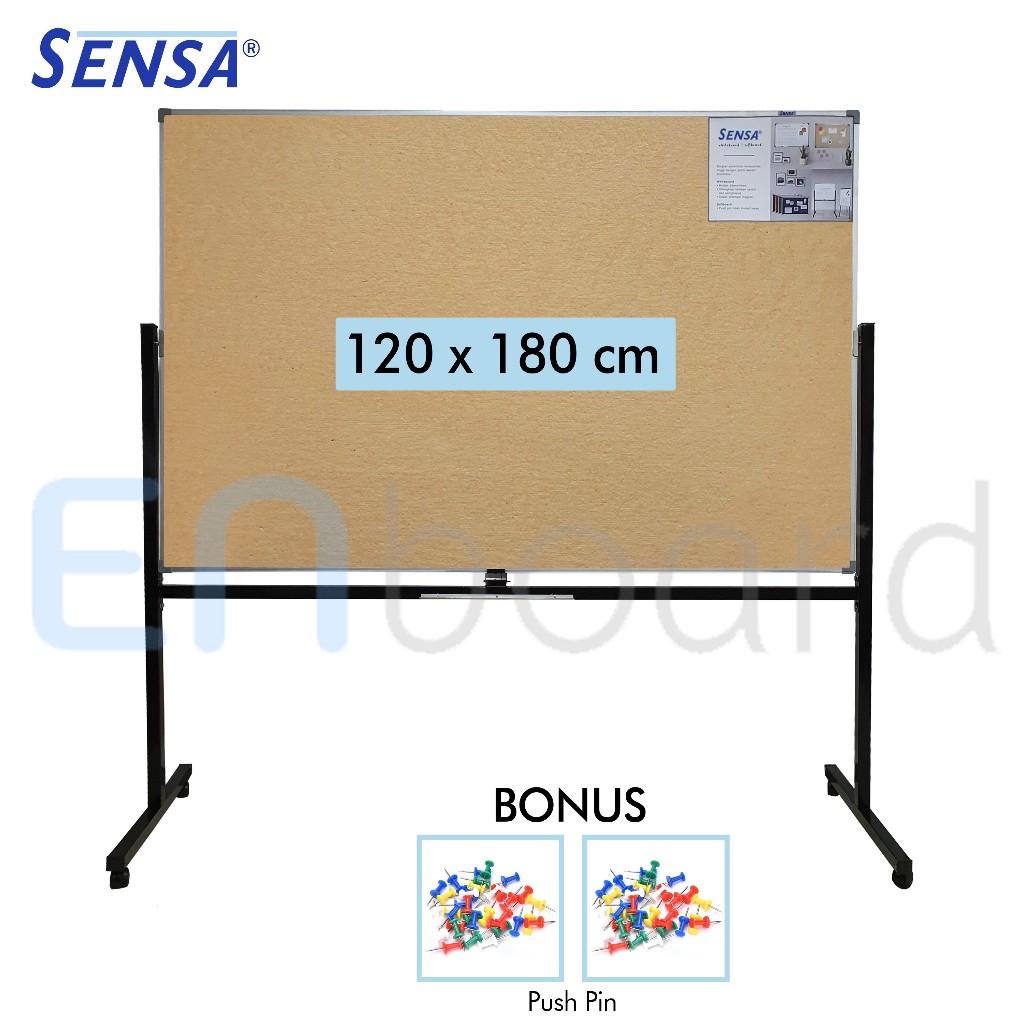 

Softboard / Pin Board / Cork Board / Papan Pengumuman / Mading Standing Polos Sensa 120 x 180 cm