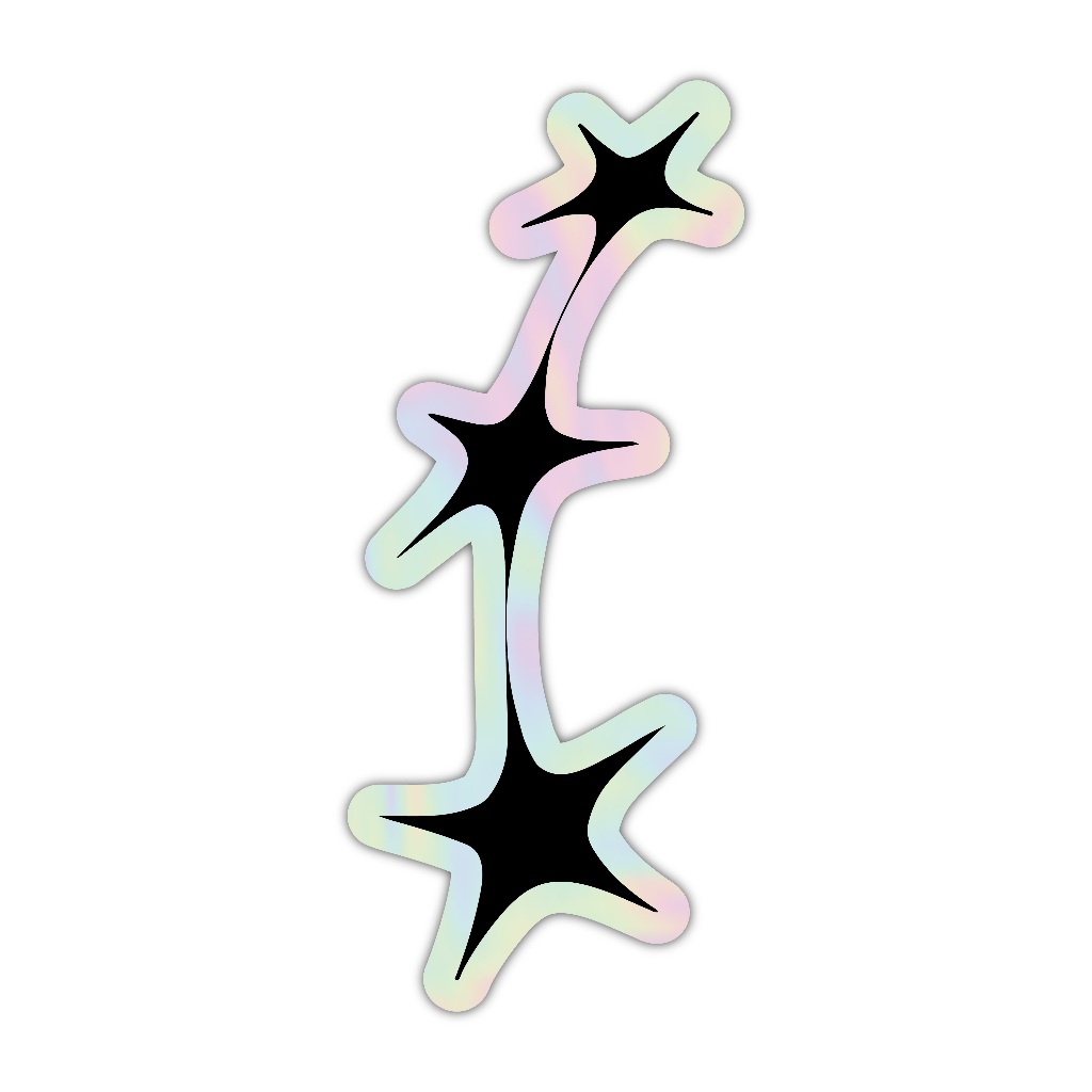 

Z392 sticker bintang aesthetic, stiker hologram satuan