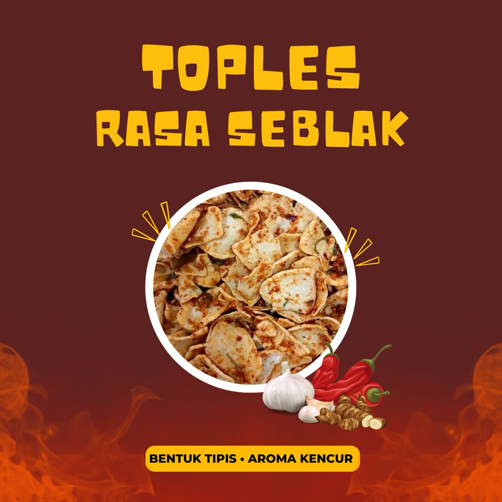 

BEBASRENGAN Keripik Basreng Kemasan Toples Rasa Seblak