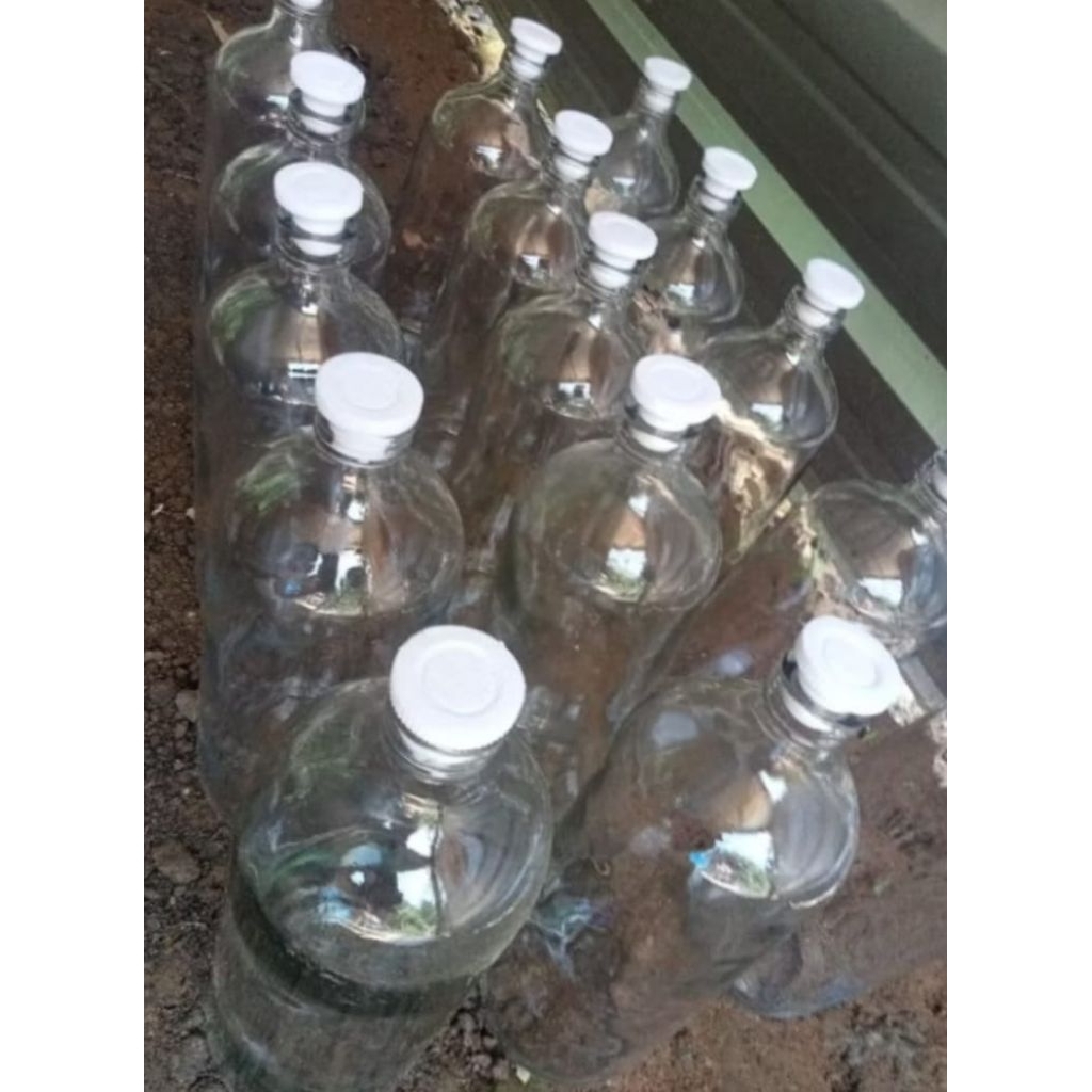 BOTOL KACA 1 LITER/BOTOL BENSIN 1 LITER FREE PACKING KARDUS