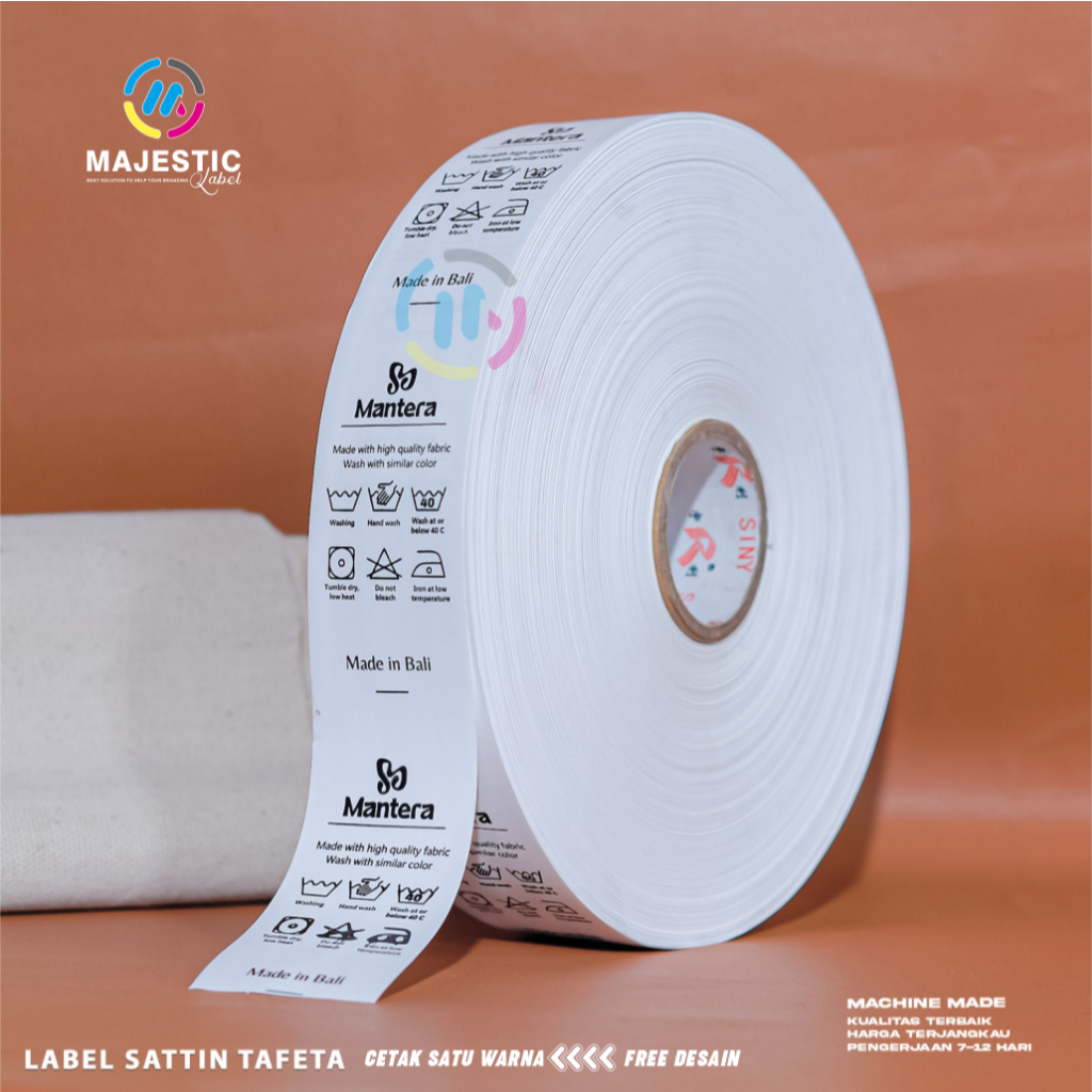tafeta label + label baju tafeta + washing + label baju