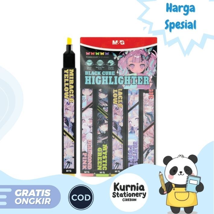 

M&G Highlighter Black Cube Pink Fantasy / Penanda Tulisan AHMU-1675