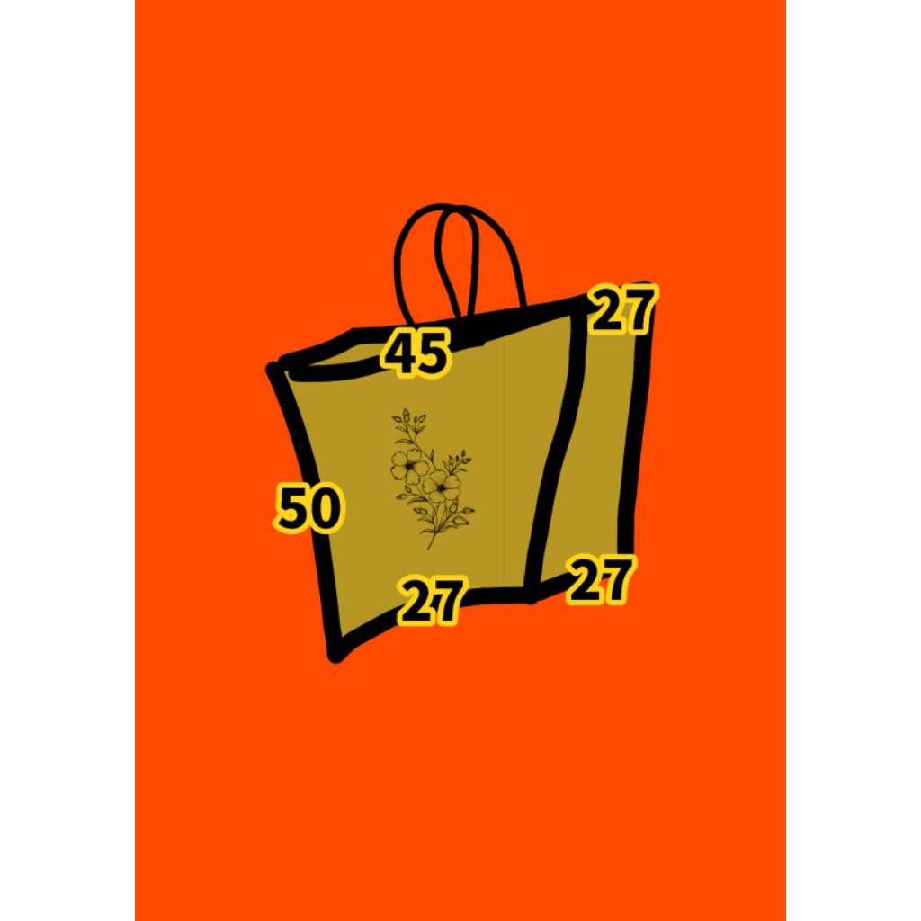 

paperbag buket 45 x 50 x L 27 x 27 coklat sablon