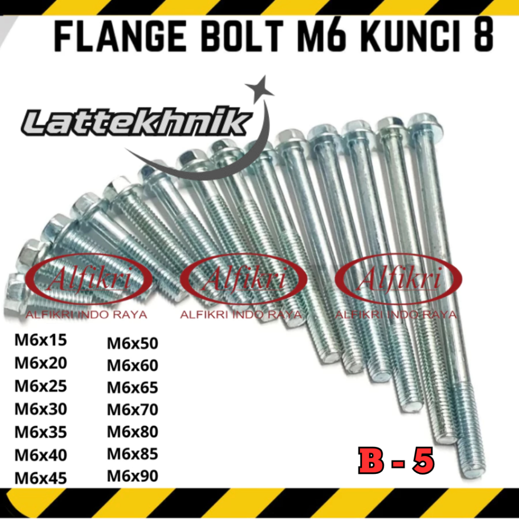 CB5 BAUT BLOK MESIN FLANGE BOLT KUNCI 8 M6x15 6x20 6x25 6x30 6x35 6x40 6x45 6x50 6x60 6x70 6x80 6x85