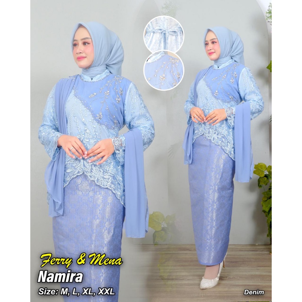 Setelan kebaya namira songket - pakaian wanita kebaya modern - baju kondangan, pesta, rok songket,