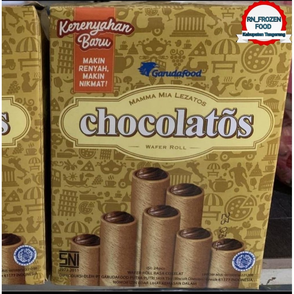

CHOCOLATOS WAFER ROLL Kemasan 24's X 8,5 GRAM