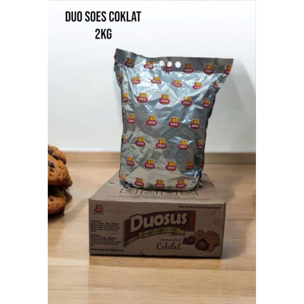 

DUOSUS Kue Sus kering isi krim coklat/bluebberry/vanilla kemasan 2kg