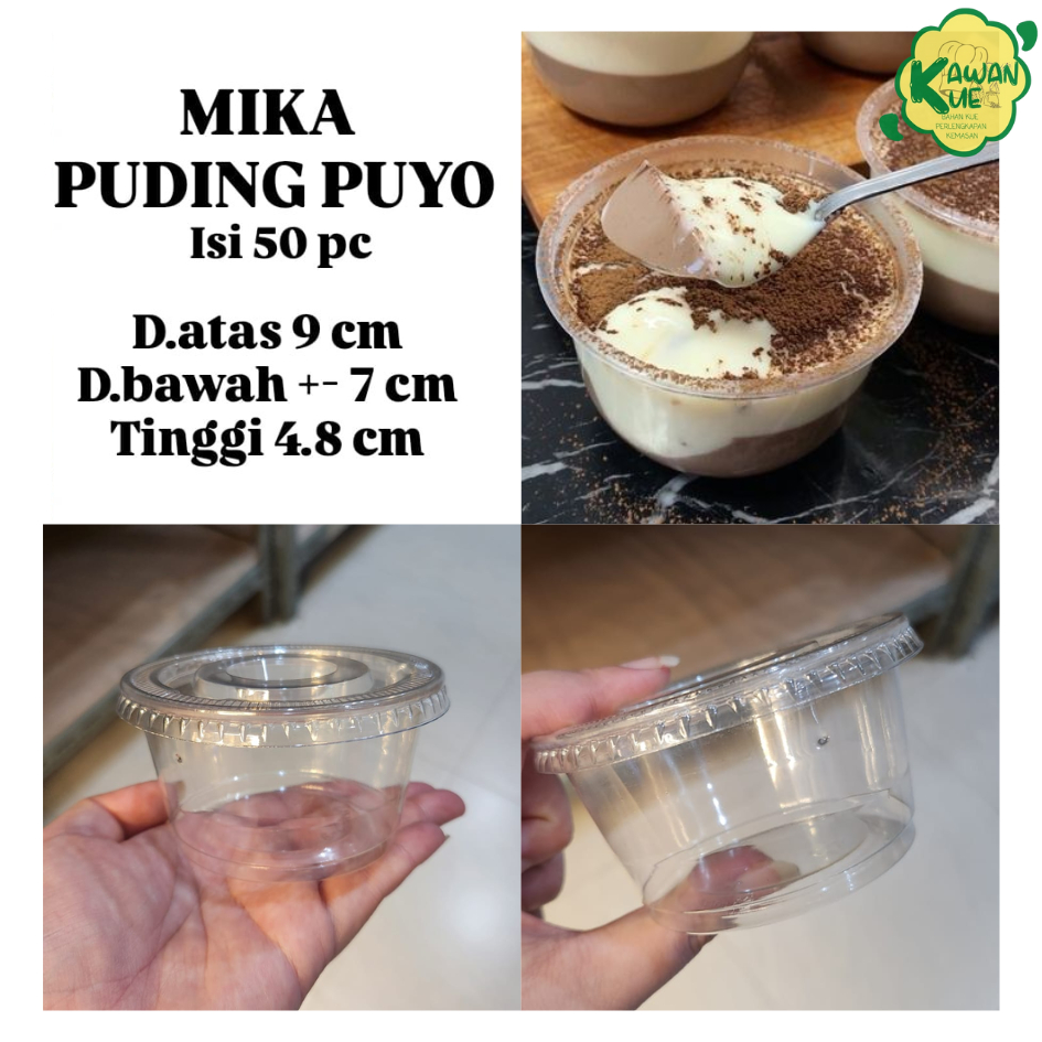 Mika Puyo Cup Puding Isi 50 pcs/Mika Puding Puyo Bening/Mika Puding