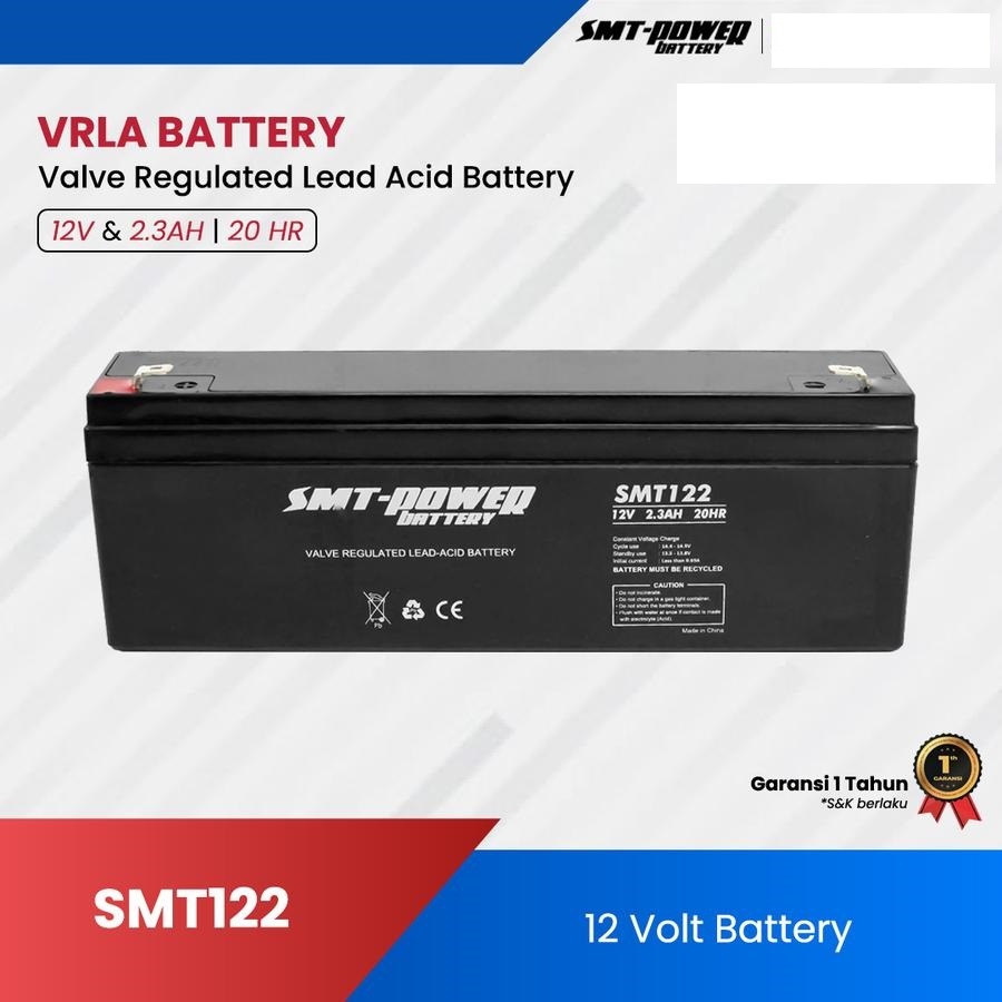 BATERAI / AKI KERING / SMT POWER / SMT122 VRLA 12V 2.3AH BATERY VRLA 12V 2,3AH ORIGINAL SMT POWER