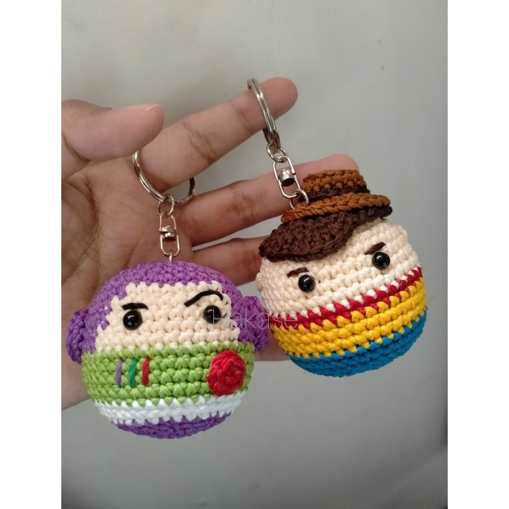Crochet Toy Story Keychain/Keyring || Gantungan Kunci Boneka Rajut Toy Story (Woody, Buzz Lightyear)