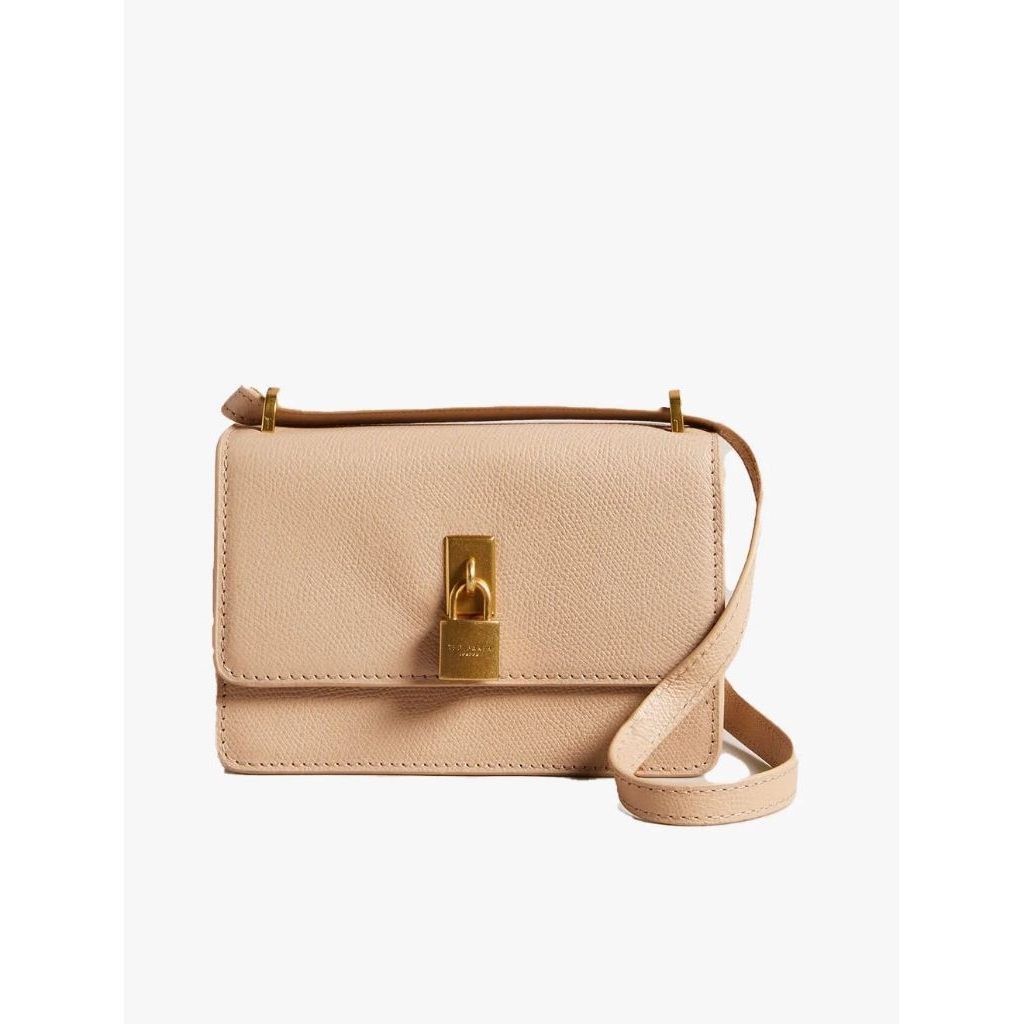 Ted Baker Ssolane Leather Padlock Mini Shoulder Bag Tas Selempang Wanita - Taupe