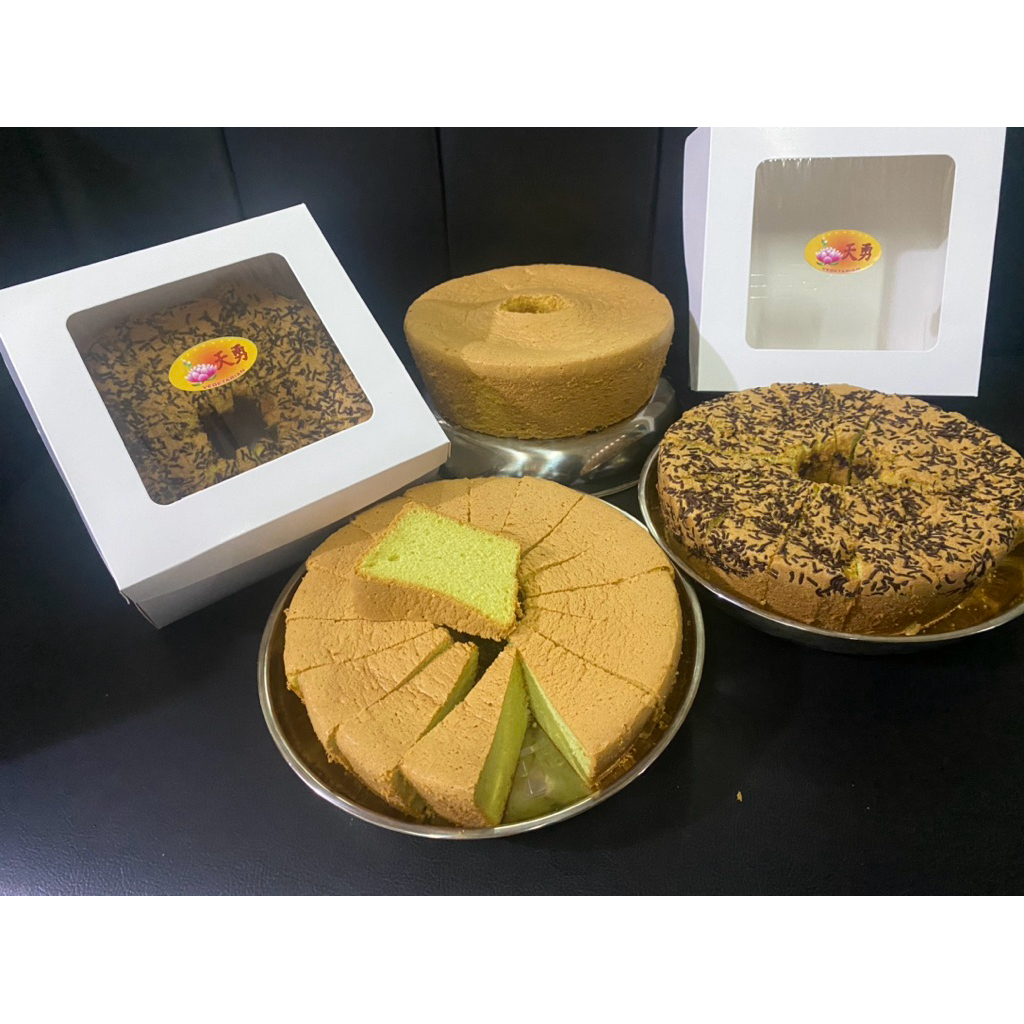 

sifone cake pandan asli / hai mien kao . ukuran 20 cm