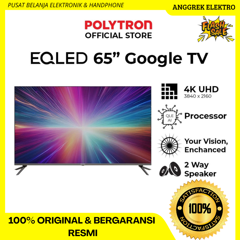 TV Polytron PLD 65QG9059 – Smart GOOGLE TV-QLED 4K Garansi Resmi POLYTRON