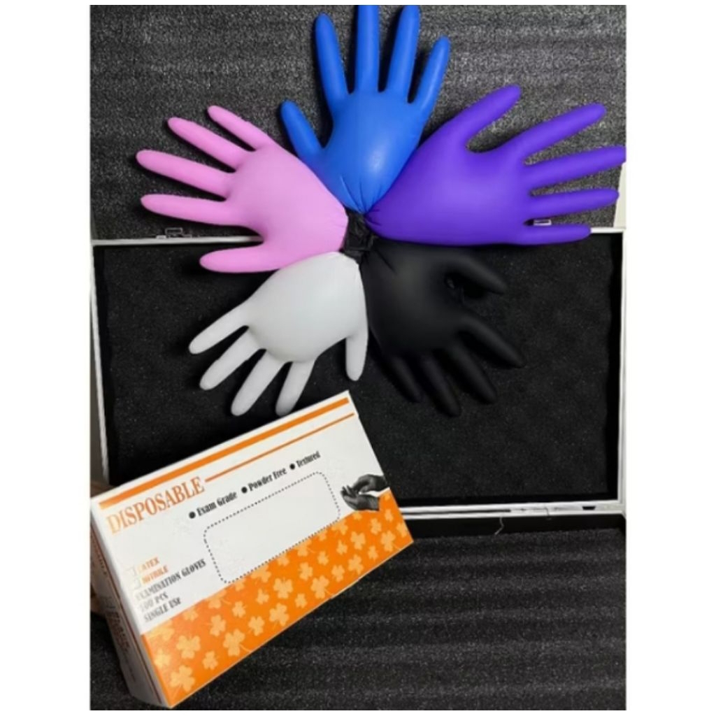 Latex Nitril hitam / Sarung Tangan Karet hitam / disposable gloves / safegloves / Handscoon Medis / 