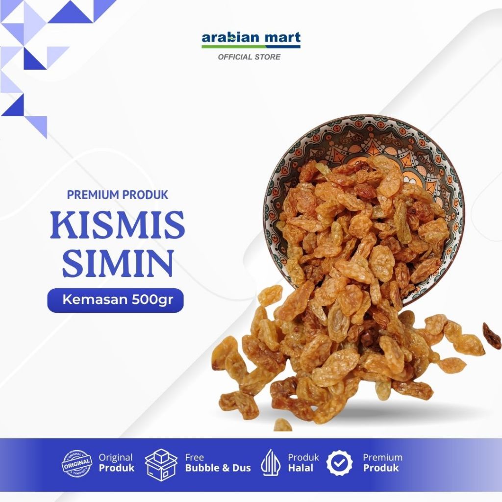 

Kismis Simin Raisin Asam Manis 500 gram Kismis Arab Kemasan Pouch Cemilan Enak dan Murah Oleh Oleh Haji dan Umroh