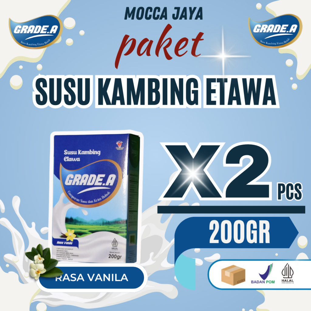 

Grade A Susu Kambing Etawa X2 Box Rasa Vanila 200Gr
