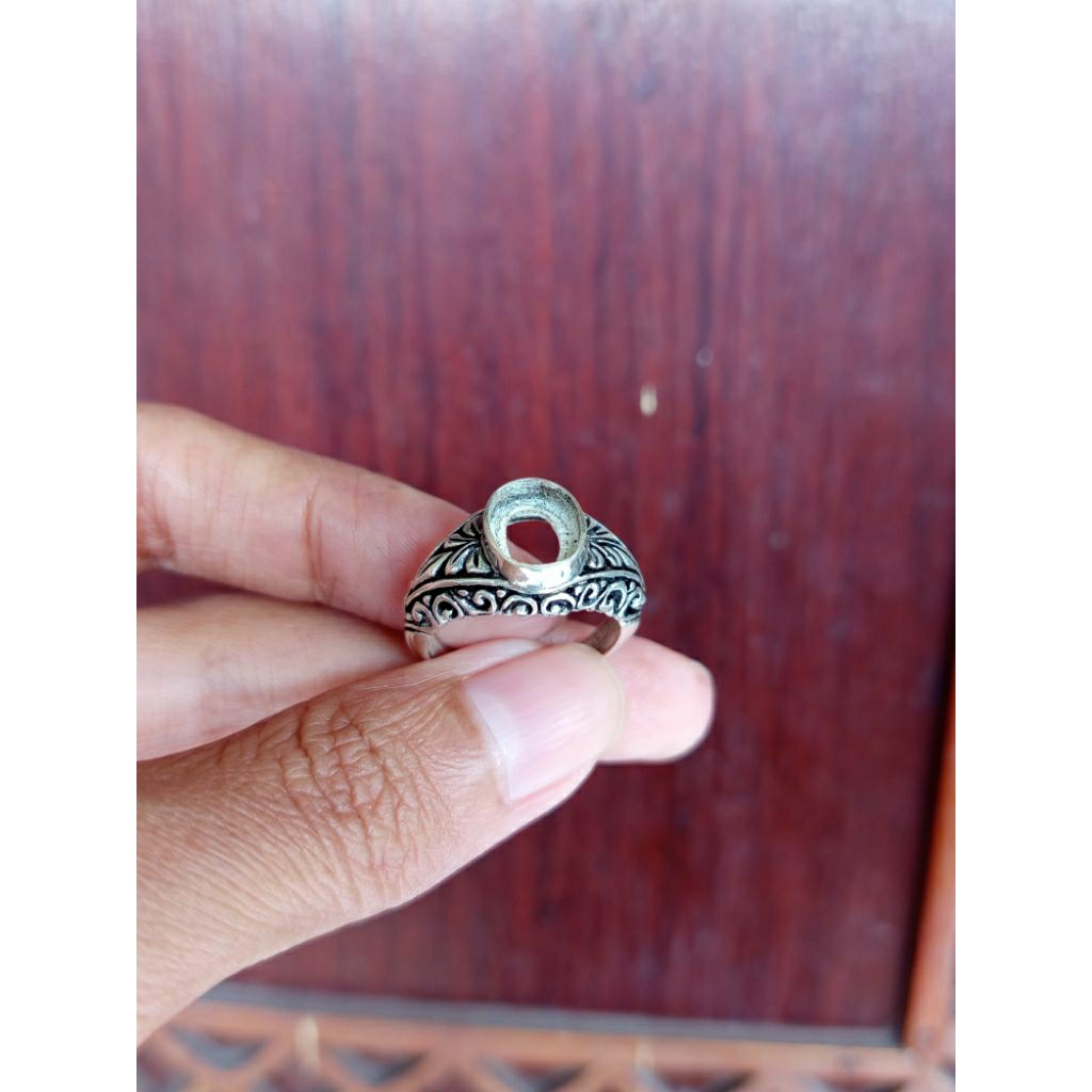 Cincin / emban / ring perak bali 7x9mm