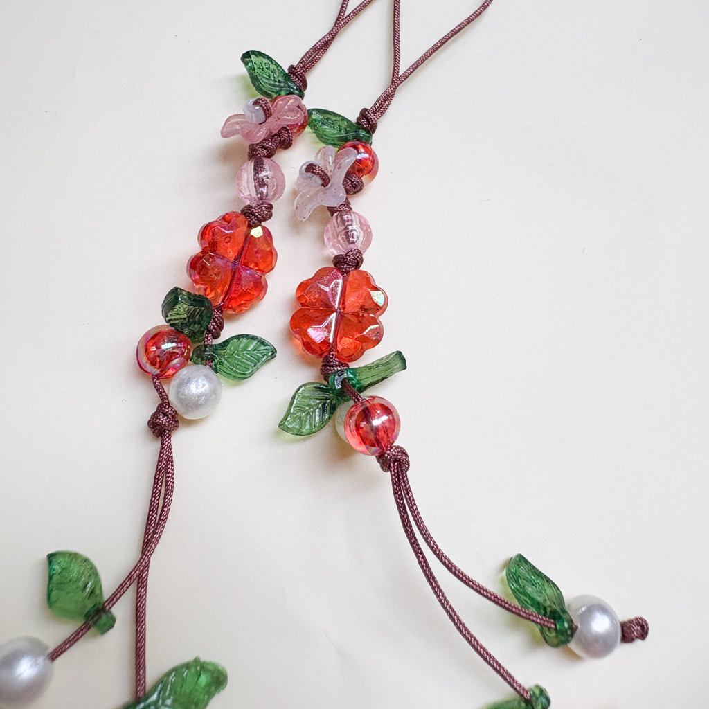 phone charm bunga merah besar | bagcharm phone charm kekinian viral