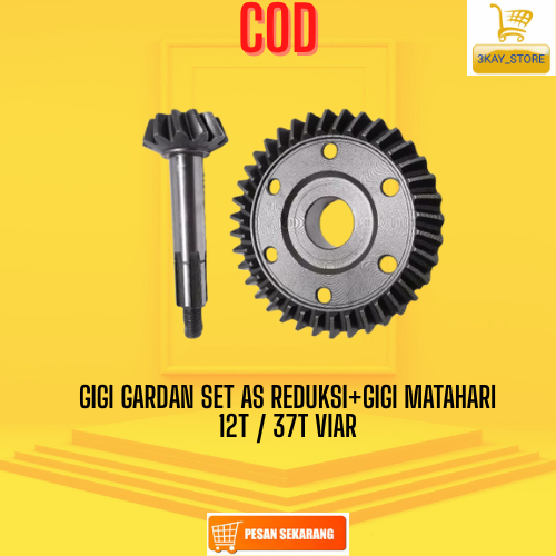 Gigi Gardan Set VIAR 12T 37T As Reduksi Dan Gigi Matahari Motor Roda Tiga VIAR Sparepart