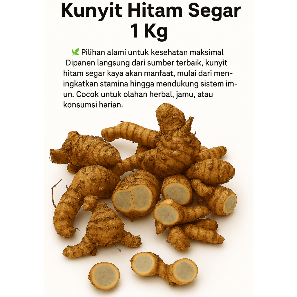 

Temu Ireng segar 1kg bersehi fresh di ambil dari kebun langsung