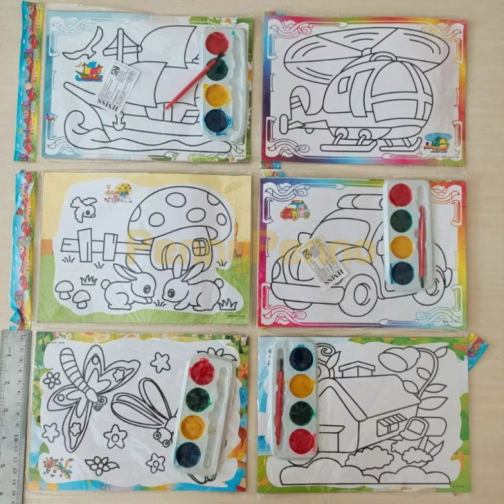 

❤️BAANUN❤️ Mewarnai Cat Air Besar 2 In 1 Mainan Anak Lengkap