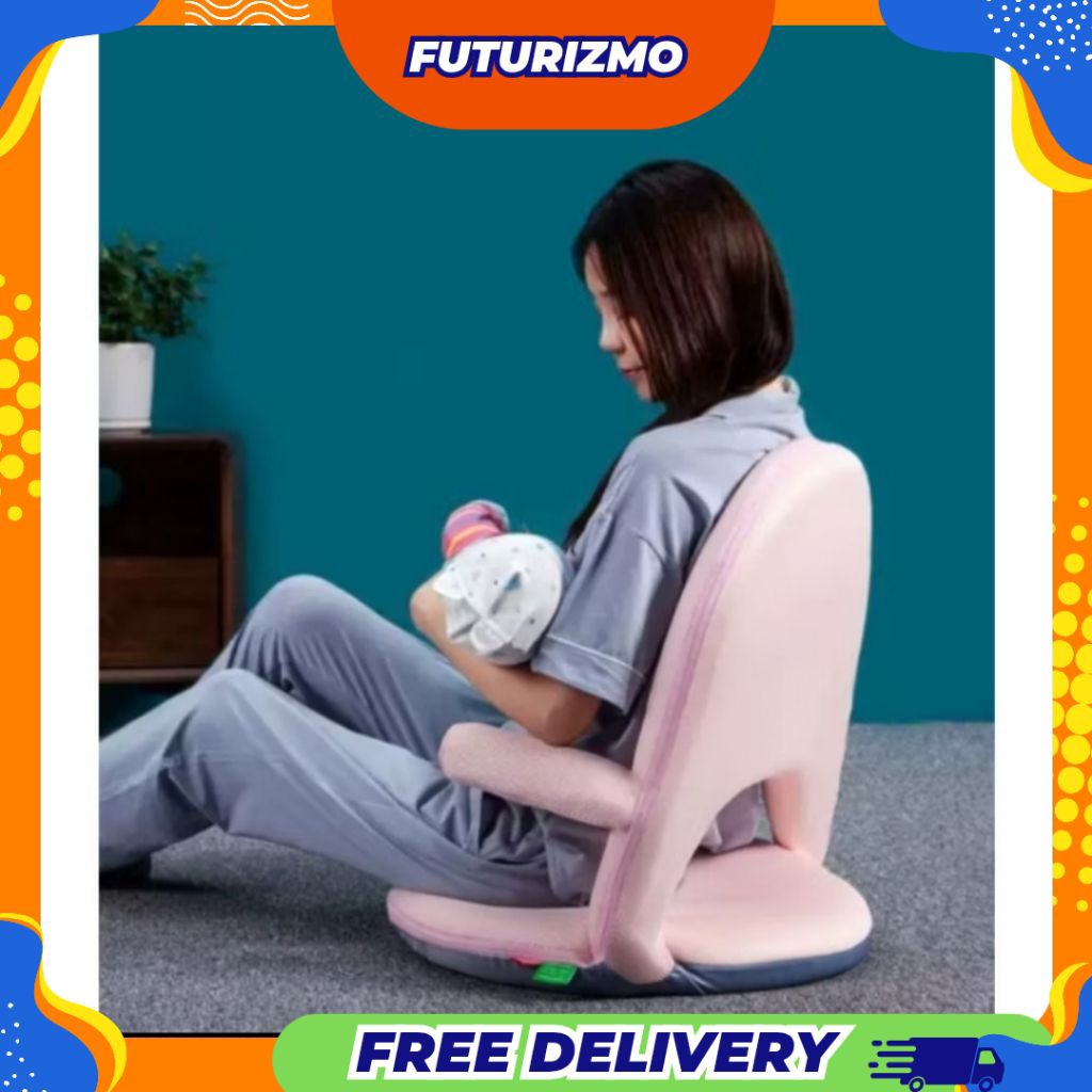 Kursi Menyusui Lipat Sandaran Multifungsi Kursi Tatami Lesehan Nyaman dengan Penopang Pinggang & Tan