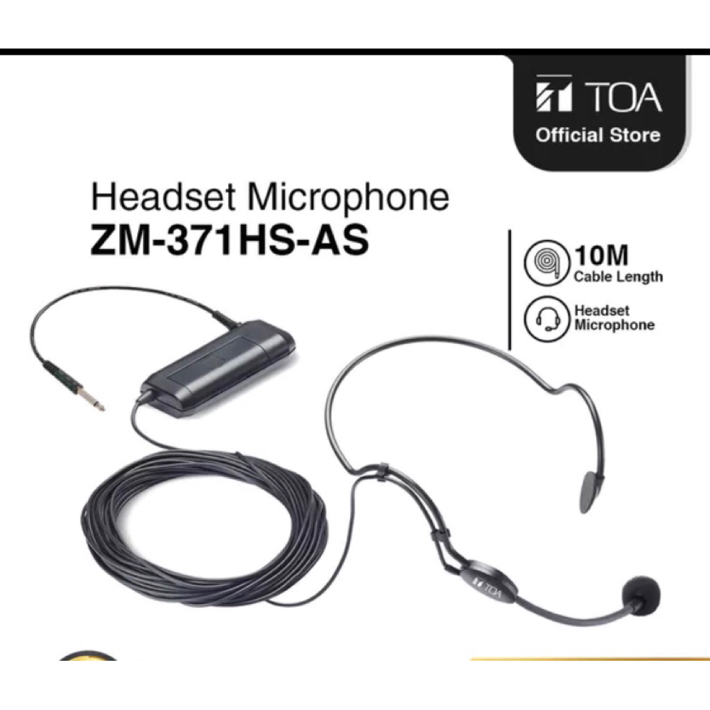 Mic Toa zm 371 hs headset microphone kabel imam masjid original