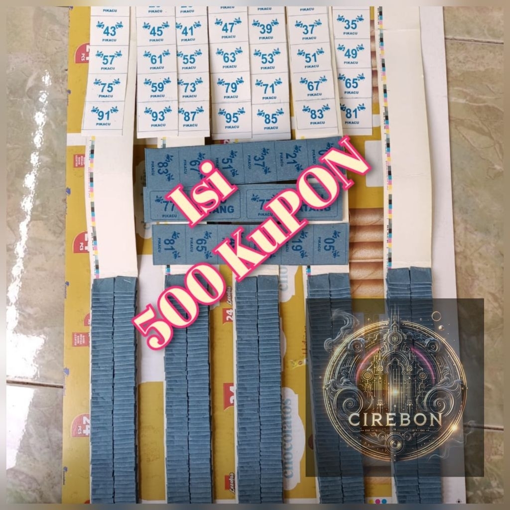 

cabutan kosongan kertas Manila wayang isi 500 kupon