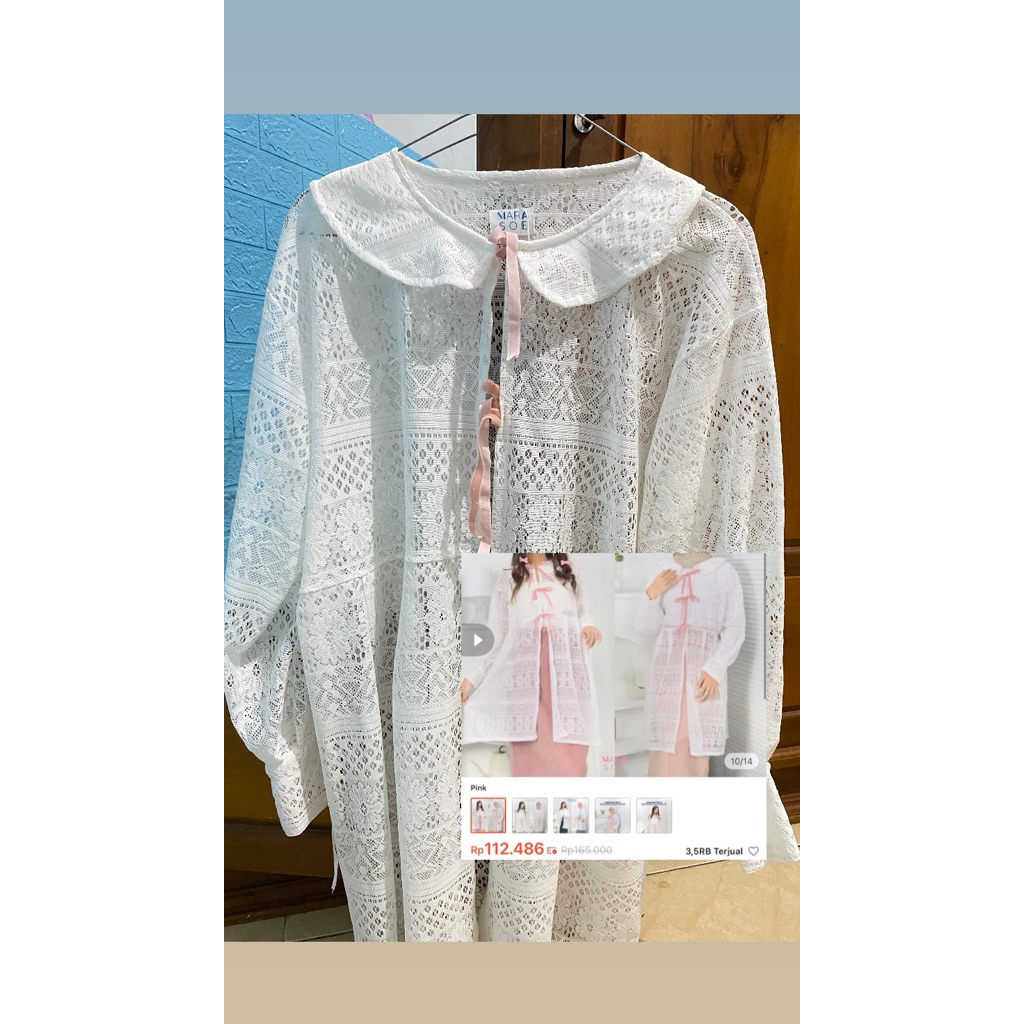 preloved baju lebaran brukat coquette pink