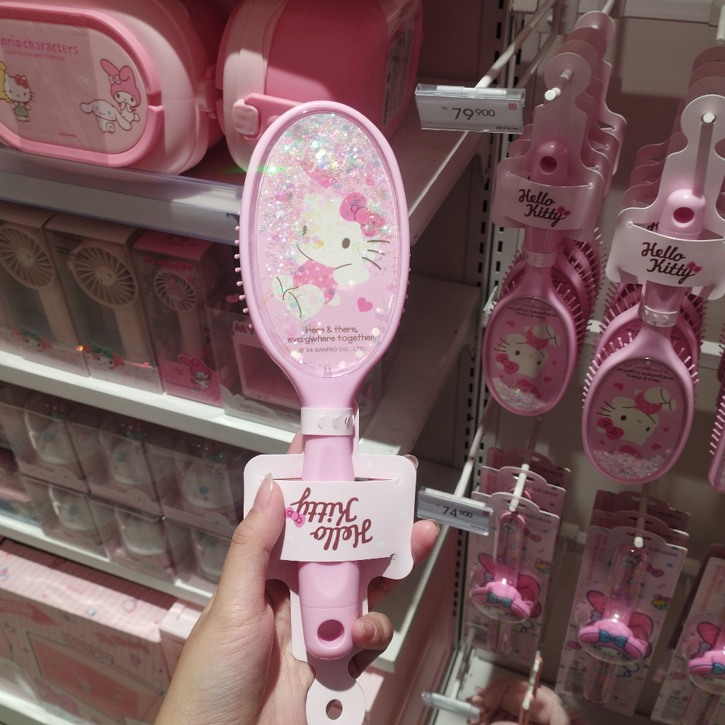 MIniso x Hello kitty Sisir Miniso Hello KItty Bulat / opal / opal kecil warna pink