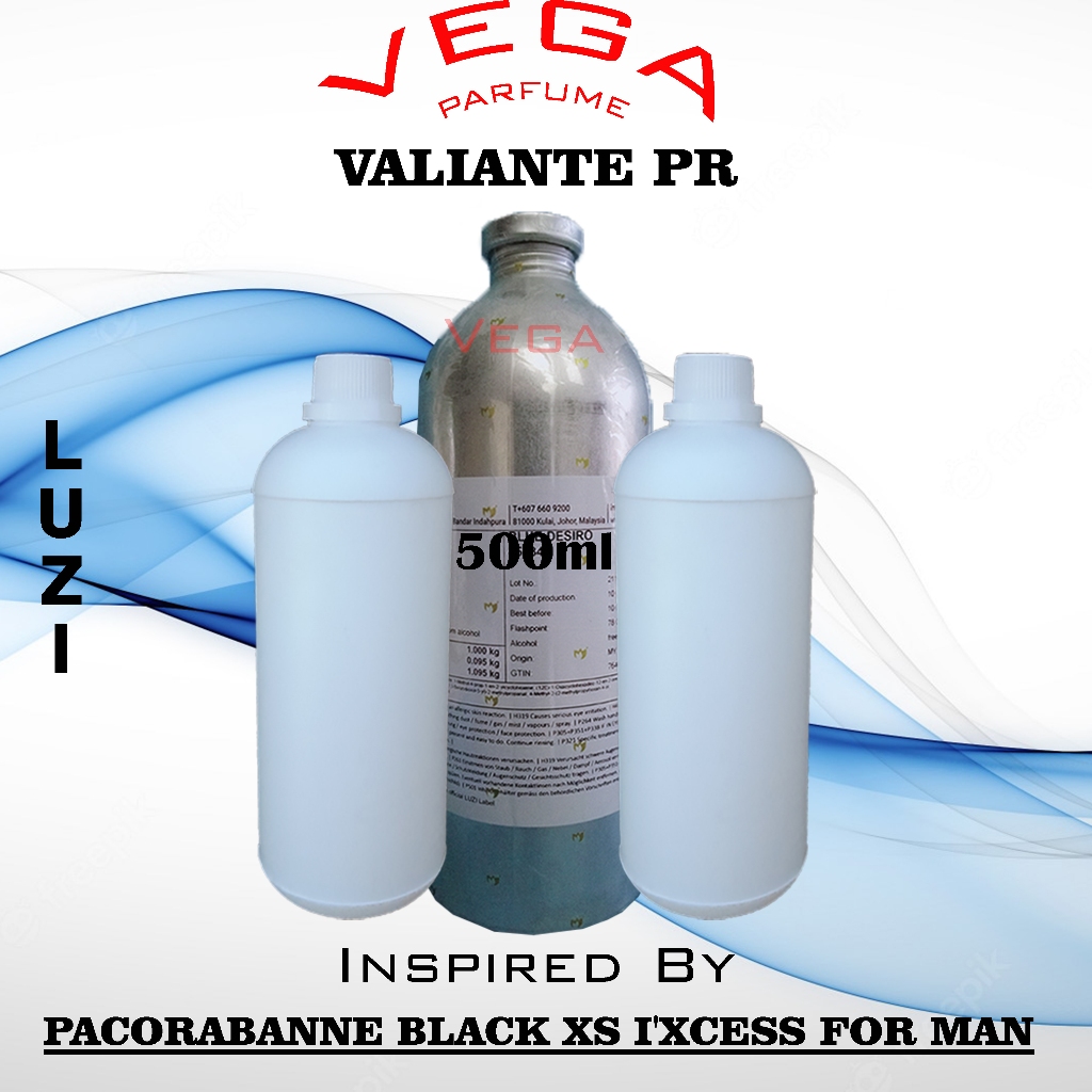 VALIANTE PR LUZI 500ML REPACK MURNI BIBIT ( P.BLACK XS I'EXCESS FOR MAN )