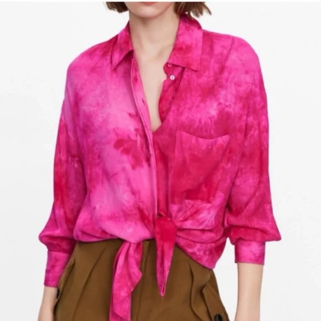 preloved zara pink shirt