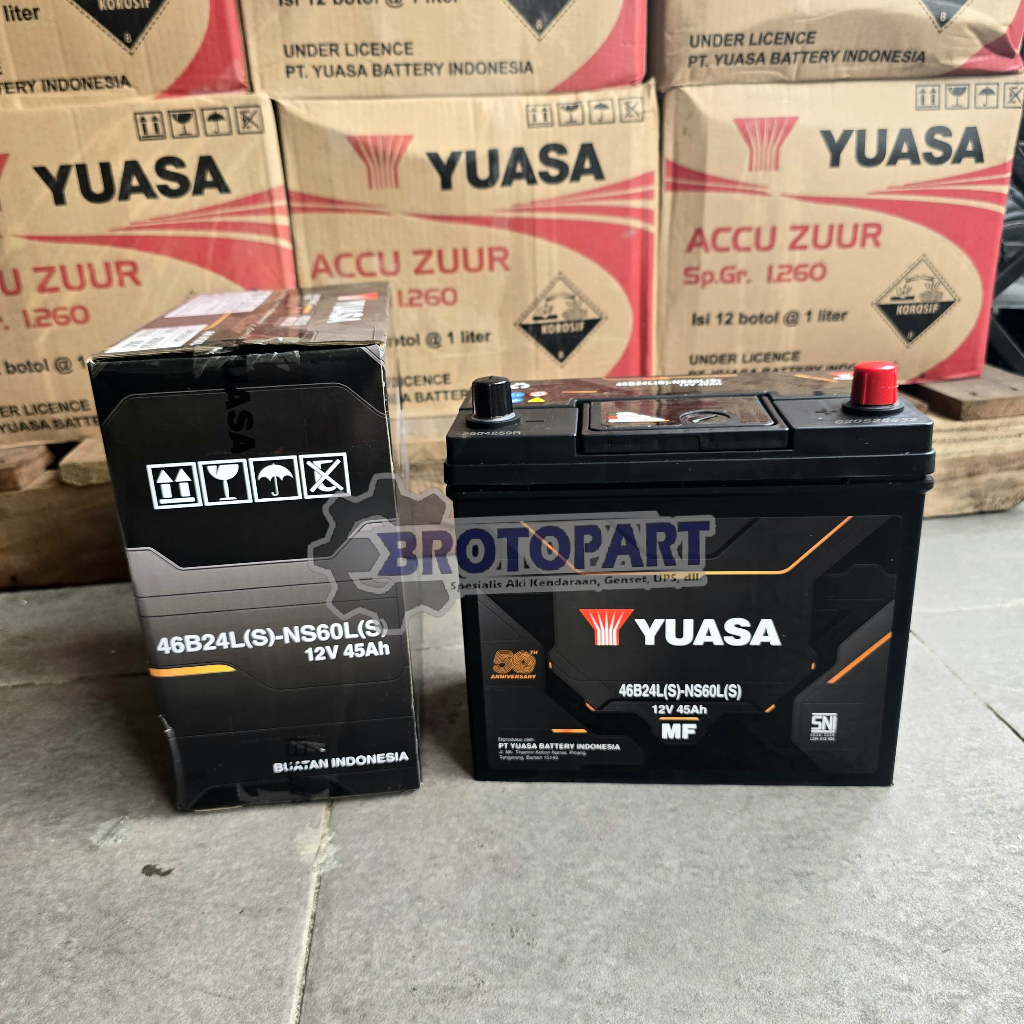 Aki Mobil Hyundai Accent Verna, Cakra YUASA NS60LS MF Aki Kering ORIGINAL YUASA