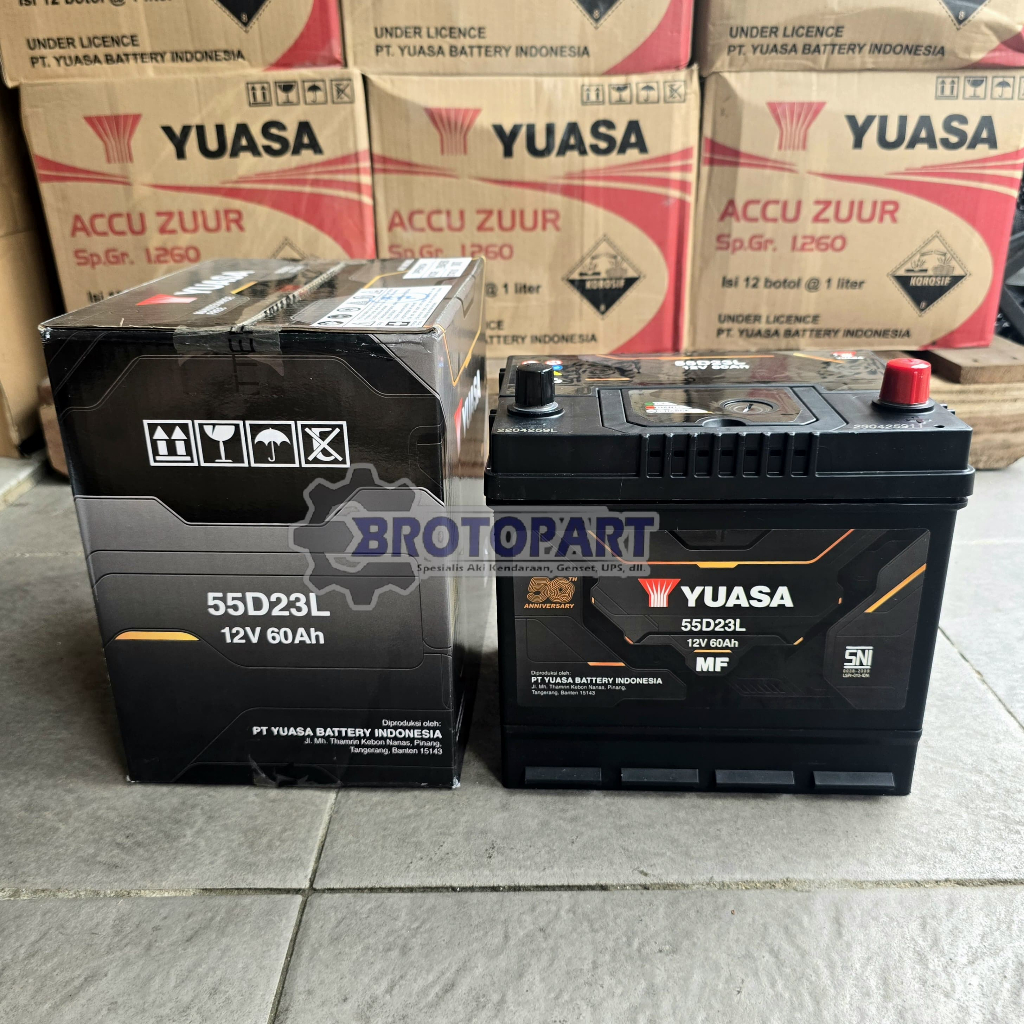 Aki Mobil TOYOTA VOXY, ALPHARD, VELLFIRE Non IStop YUASA 55D23L MF Aki Kering ORIGINAL