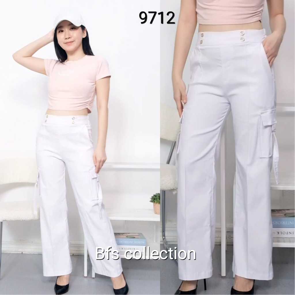 Celana kulot cargo/ celana putih wanita
