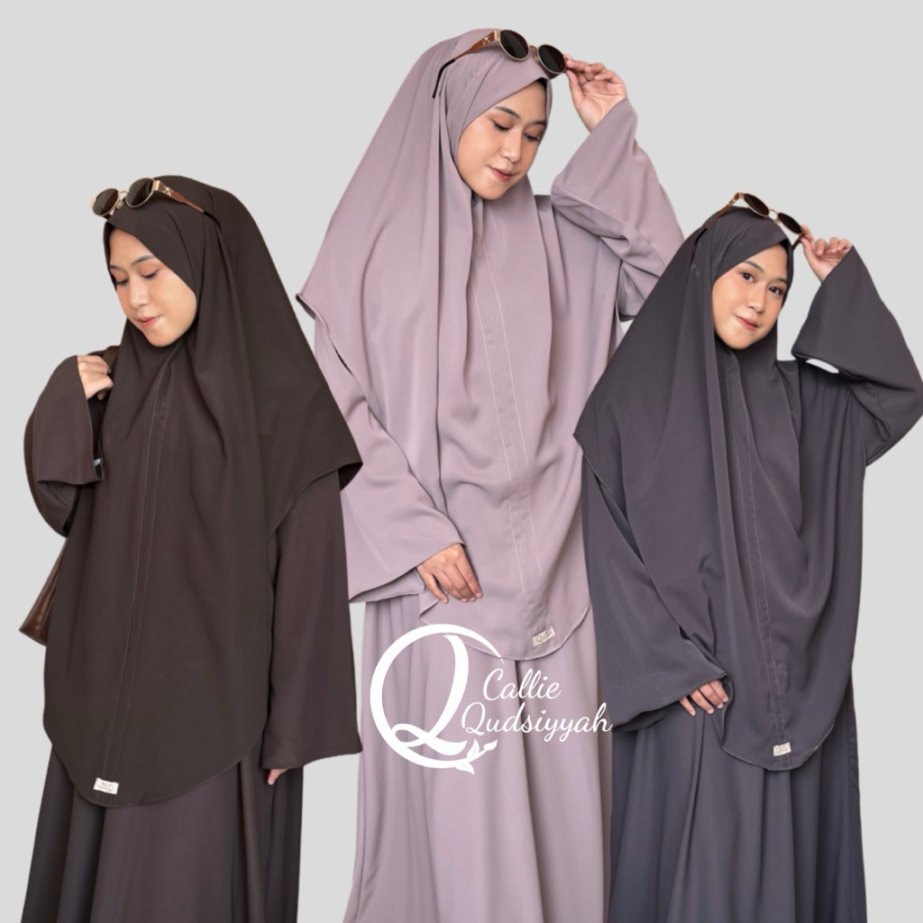 Qudsiyyah - Aluna khimar - Hijab syari jumbo anti kusut Bahan Anti UV Non Pet Jilbab instan ukuran p