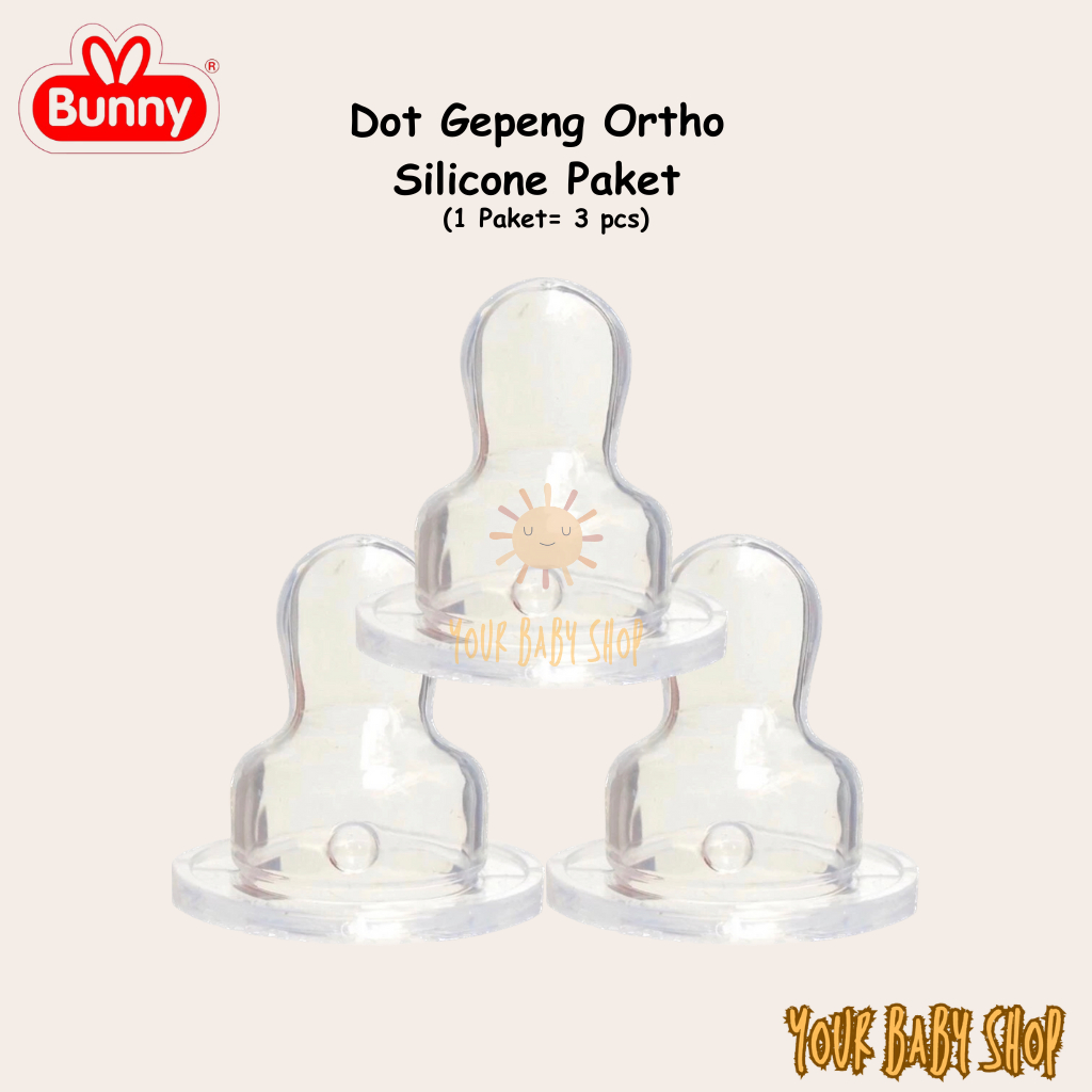 3 Pcs Paket Dot Gepeng Lusty Bunny Silicone Nipple Karet Orthodontic