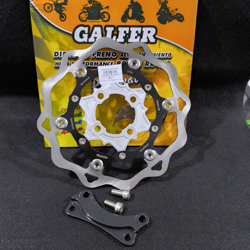 DISC PIRINGAN CAKRAM GALFER 260MM PLUS BRAKET BUAT MIO SOUL / MIO SMILE / FINO CARBU