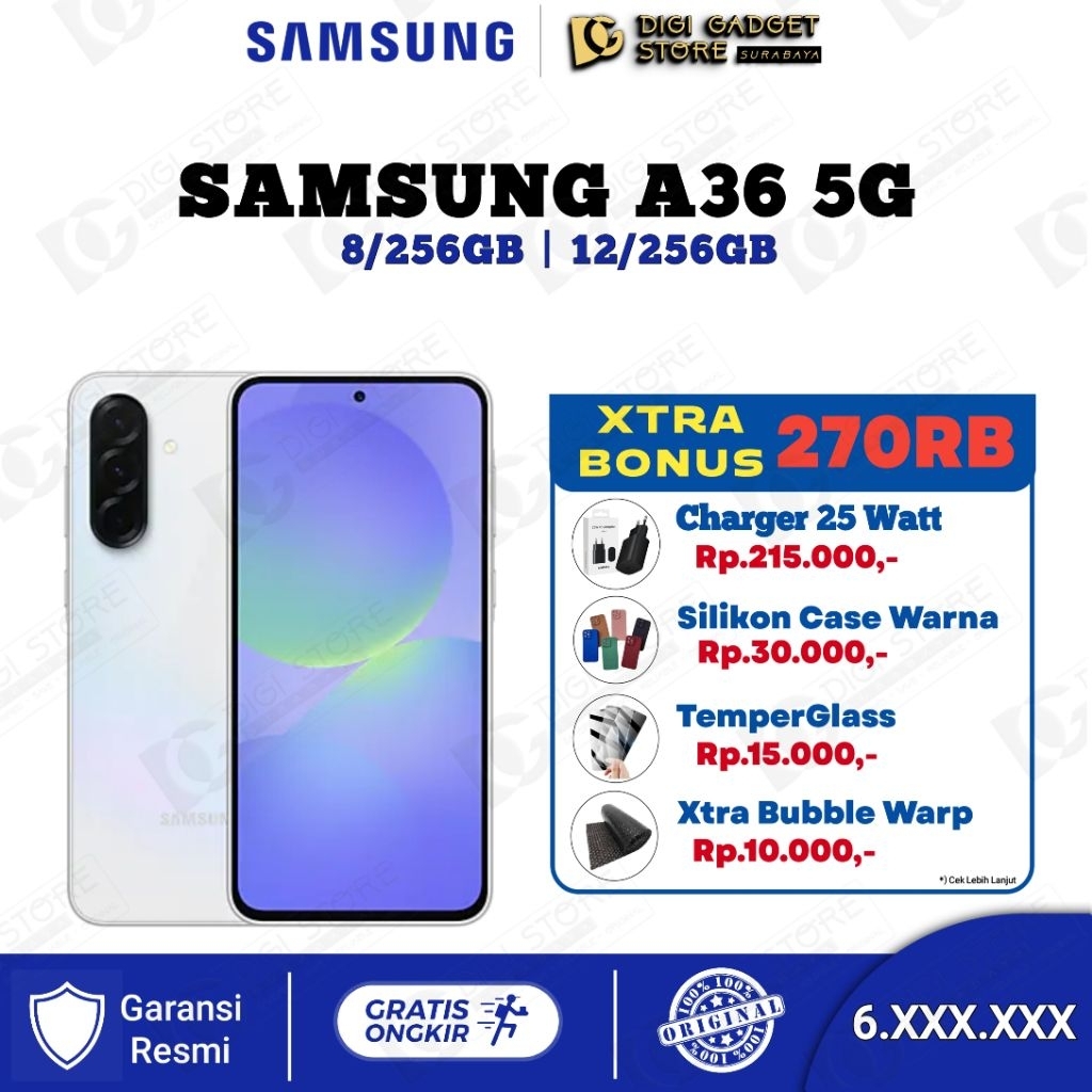 SAMSUNG A36 5G 8/256GB | 12/256GB GARANSI RESMI SAMSUNG TERBAIK TERMURAH