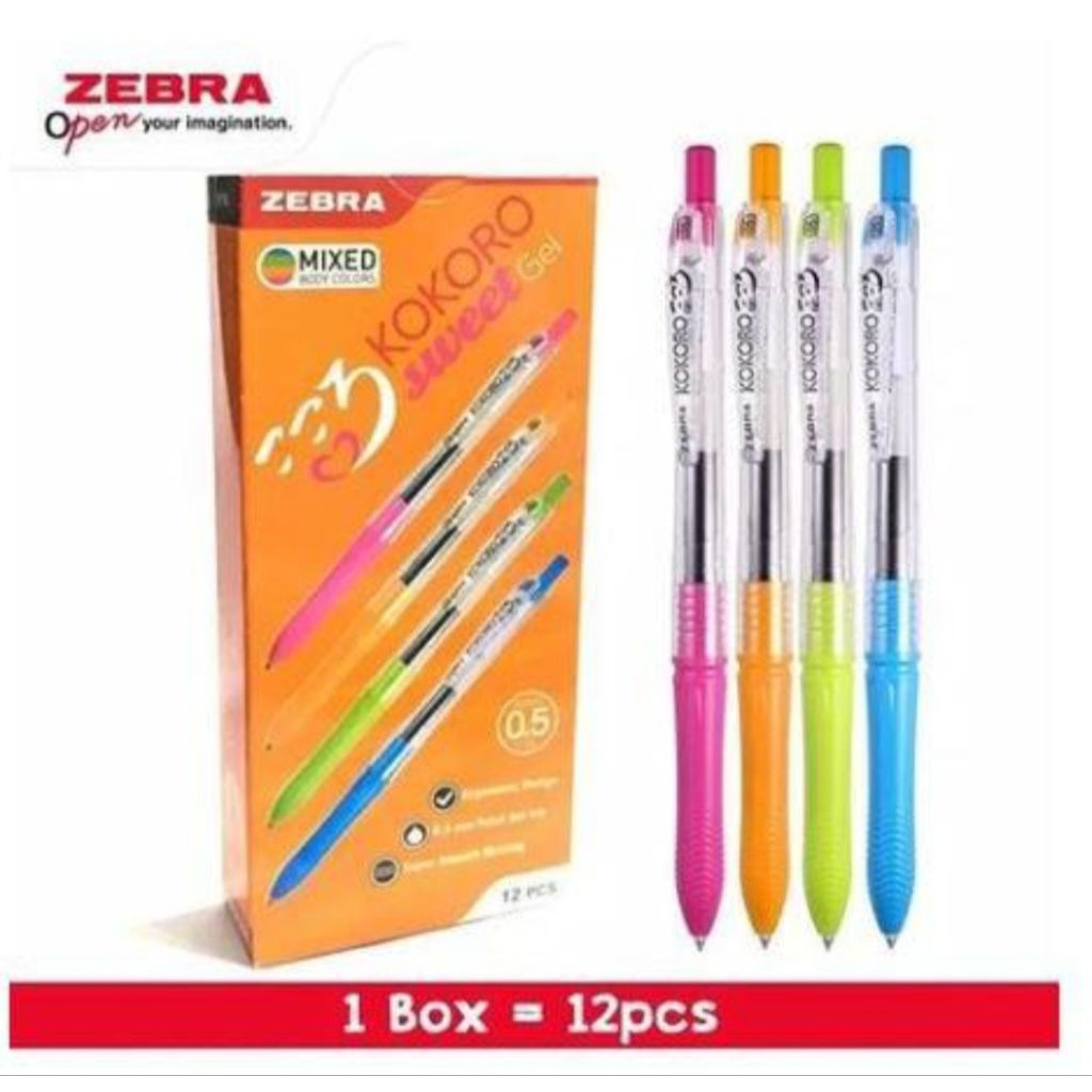 

pulpen zebra kokoro gellpen 0.5mm pak 12pcs