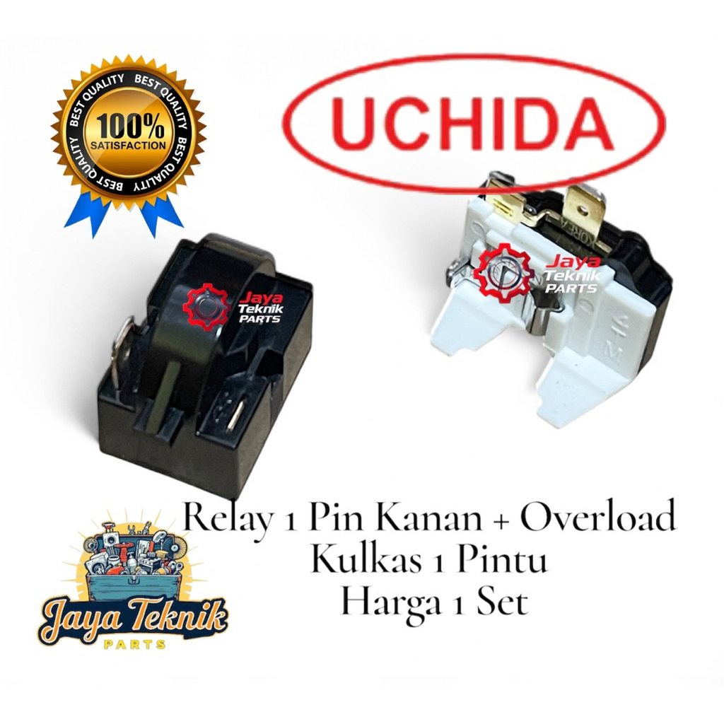 Set Relay Ptc Overload Kulkas Uchida 1 Pintu / Overluad Kulkas Uchida