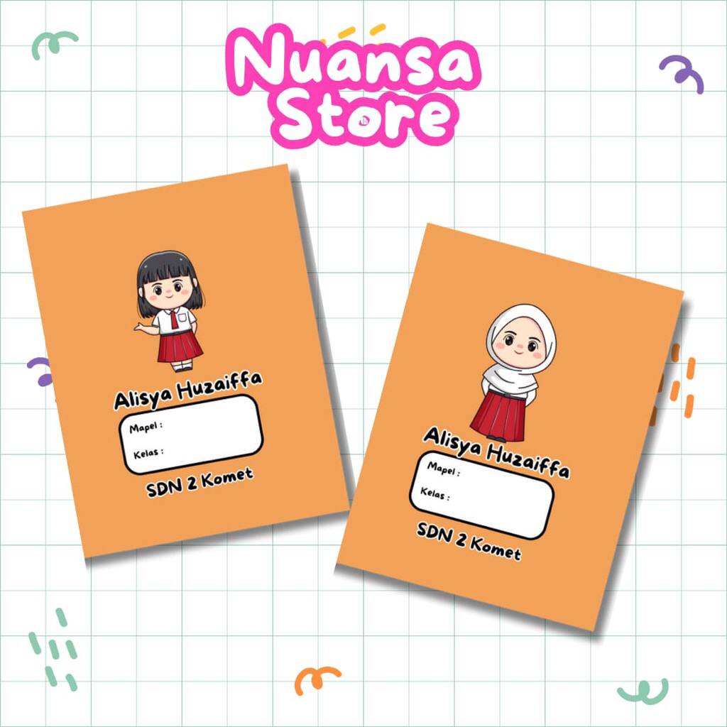 

Sampul buku sekolah coklat bisa custom nama
