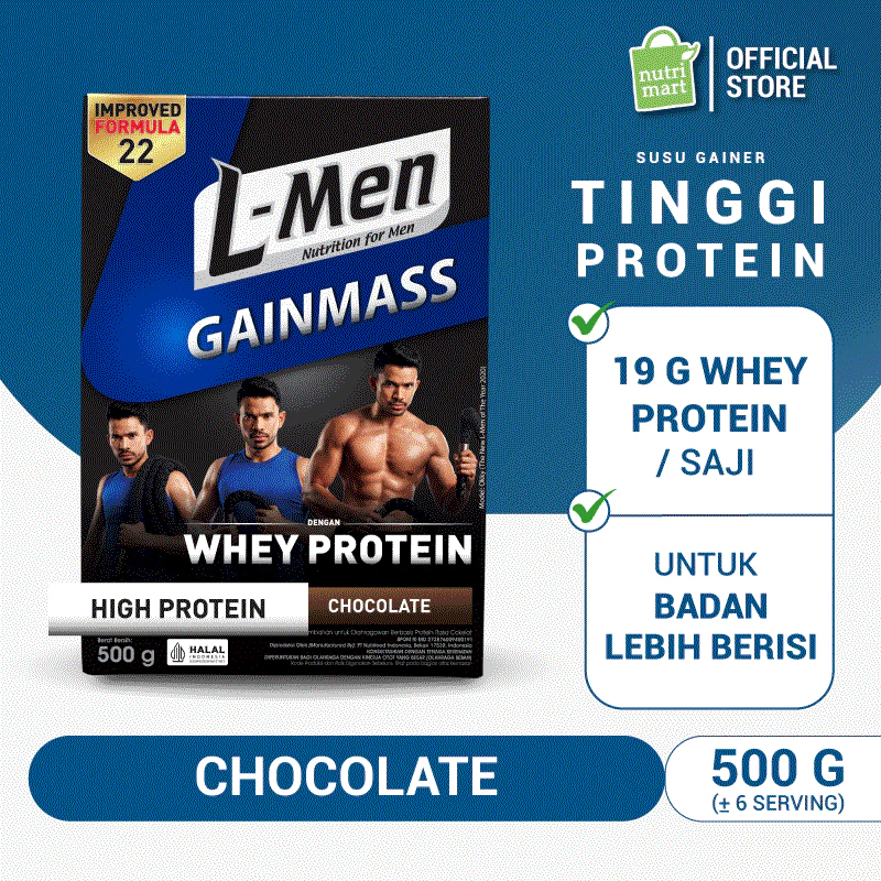 

L-Men Gain Mass 500 g - Suplemen Penambah Massa Otot Tinggi Whey Protein