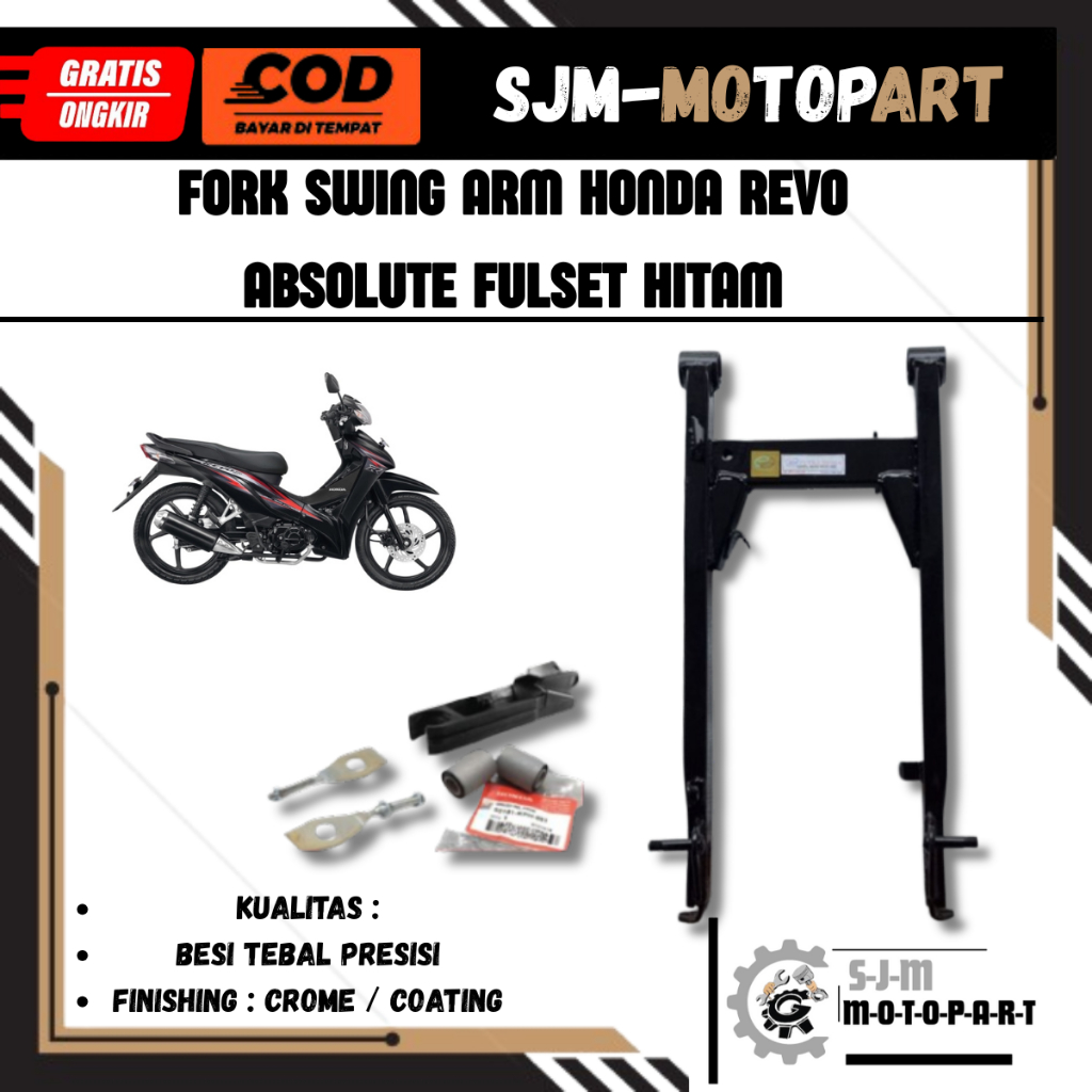 SWING ARM LENGAN AYUN SASIS BELAKANG FORK GARPU BELAKANG HONDA REVO ABSOLUTE MODEL ORI HITAM