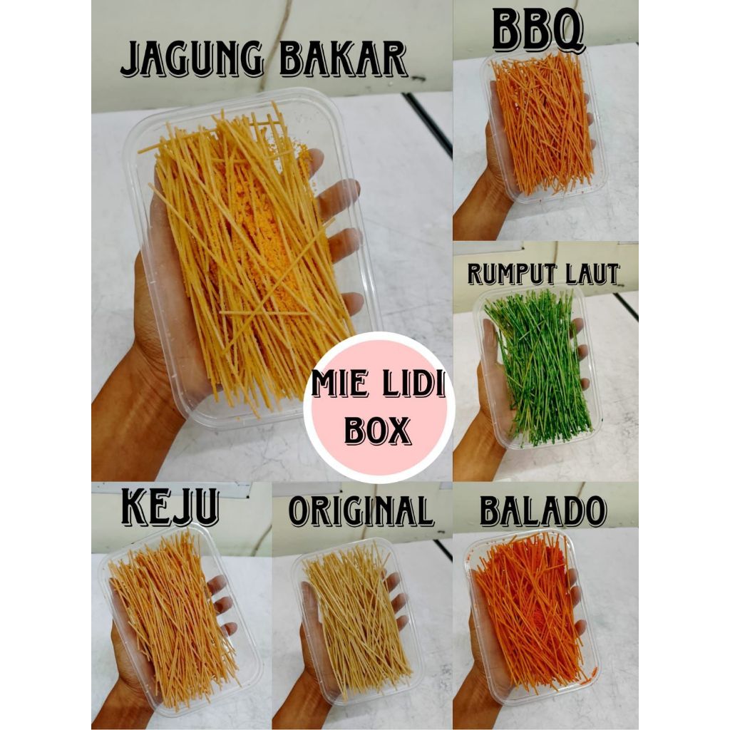 

mie lidi box varian rasa / jajanan jadul best seller