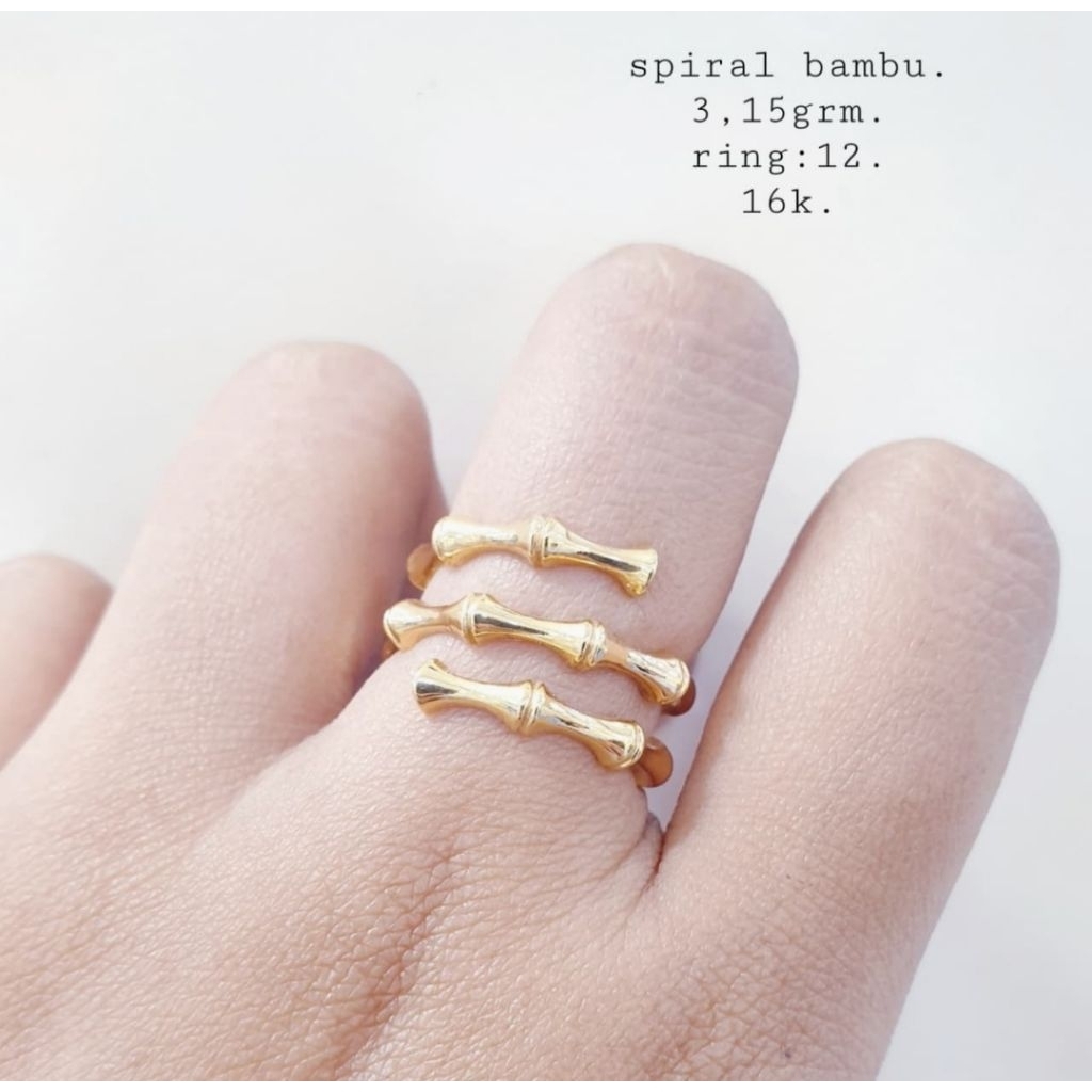Cincin emas 70 bambu spiral